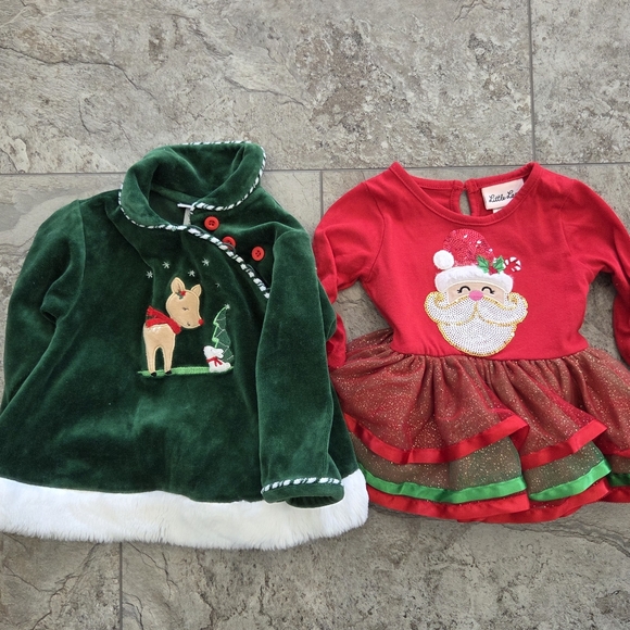 Christmad Holiday Dress Set, 9-12m - Picture 1 of 8